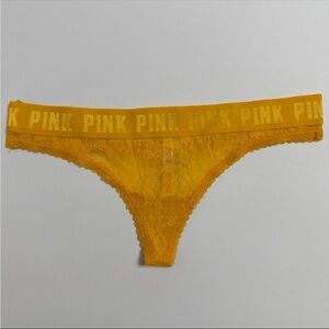 PINK Victoria's Secret Logo Band Lace Thong Panty